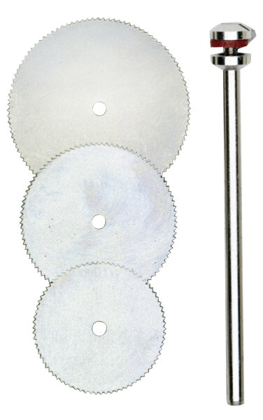 Trennsägeblätter, je 1x 16, 19, 22 mm + 1 Träger