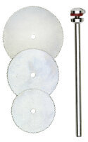 Trennsägeblätter, je 1x 16, 19, 22 mm + 1 Träger