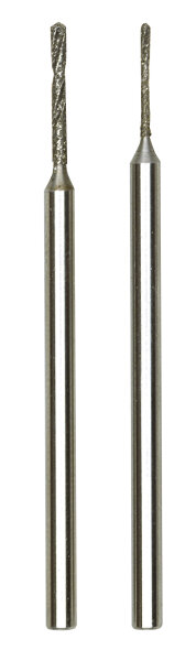 Diamant-Spiralbohrer, je ein Stück 0,8 und 1,2 mm