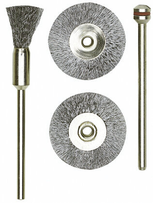 Pinselbürsten Stahl, 8 mm, 2 Stück