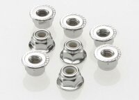 Selbstsichernd Chrome Muttern 4mm mit Flansch