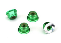 Radmuttern mit Flansch 4mm selbstsichernd Grün (4 Stk)