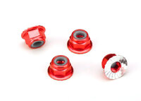 Radmuttern mit Flansch 4mm selbstsichernd Rot (4 Stk)