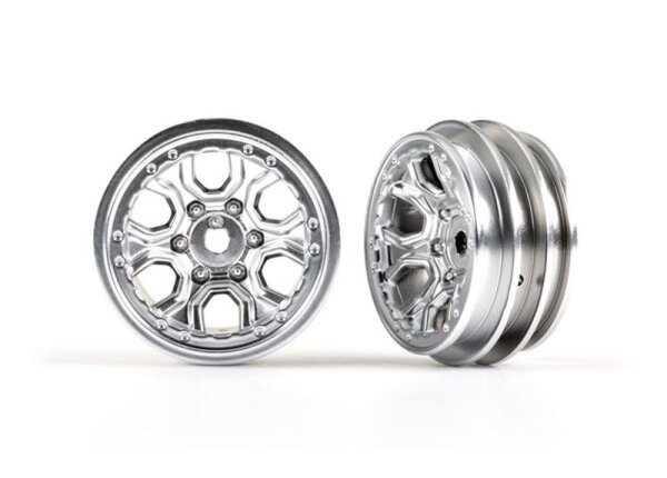 Felgen für TRX-4m Satin-Chrom 6 Speichen 1.0" 2 Stk