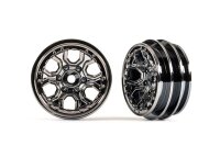 Felgen für TRX-4m Schwarz-Chrom 6 Speichen 1.0" 2 Stk