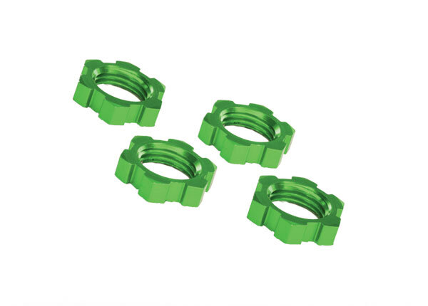 Radmuttern verzahnt Aluminium Grün 17mm (4 Stk)