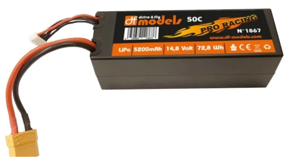 Lipo Akku 4S - 14,8 Volt - 5200mAh, 50C, XT90