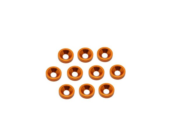 Alu M3 Countersink Washer-Orange (10)