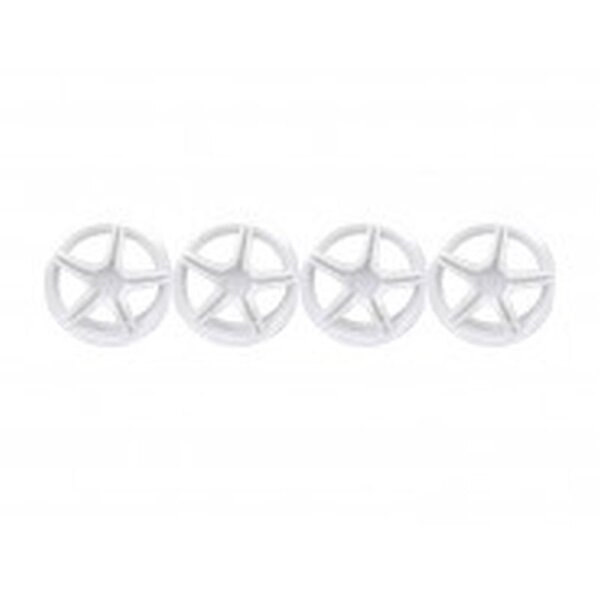 1/10 TC 5 Spoke Split Rims White  (4)