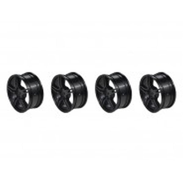 1/10 TC 5 Spoke Split Rims Black  (4)