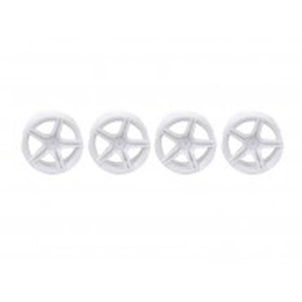 1/10 TC 5 Spoke Split Rims +3MM Offset White (4)