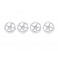 1/10 TC 5 Spoke Split Rims +3MM Offset White (4)