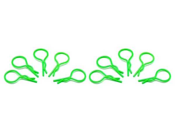 big body clip 1/10 - fluorescent green  (10)