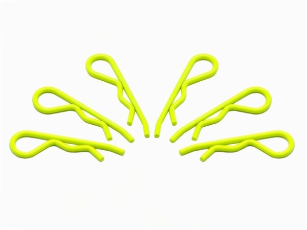 body clip 1/8 - fluorescent yellow  (6)