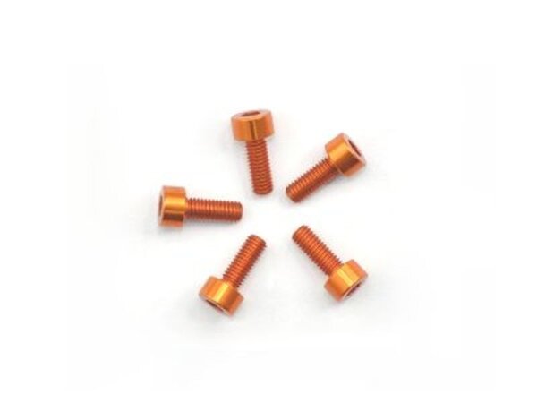 Alu Screw allen cilinder head M3x8 Orange (7075) (5)