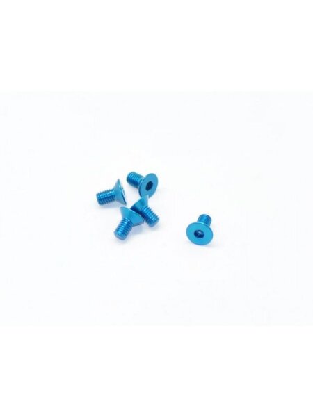Alu Screw allen countersunk M3x6 Blue (7075) (5)