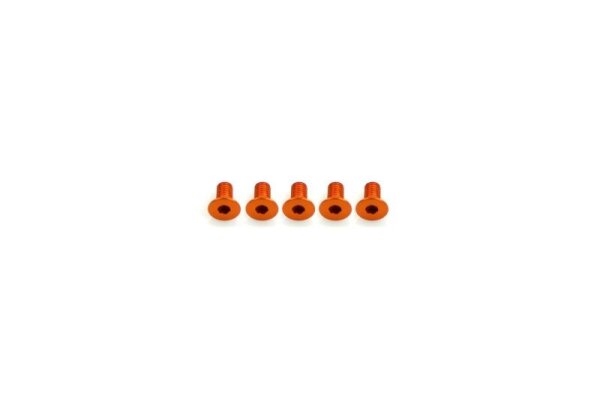 Alu Screw allen countersunk M3x6 Orange (7075) (5)