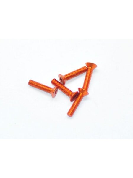 Alu Screw allen countersunk M3x14 Orange (7075) (5)