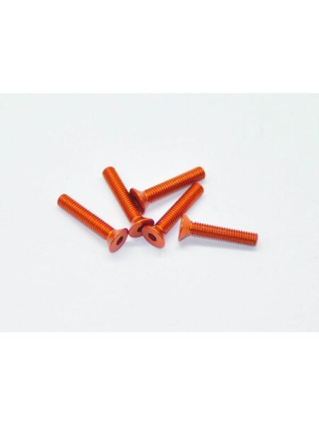 Alu Screw allen countersunk M3x16 Orange (7075) (5)