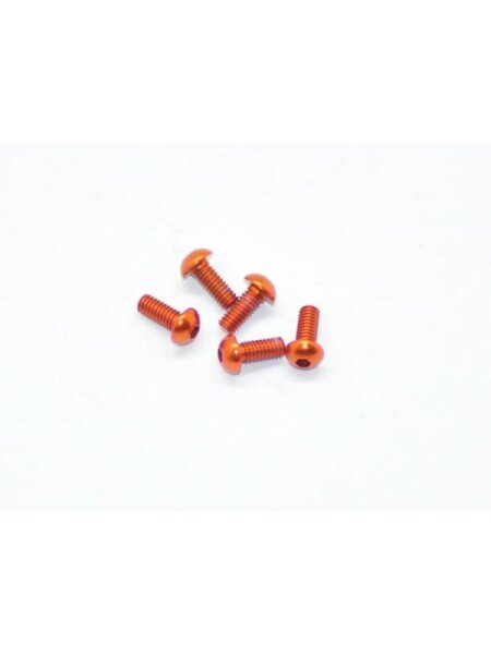 Alu Screw allen roundhead M2.5x6 Orange (7075) (5)