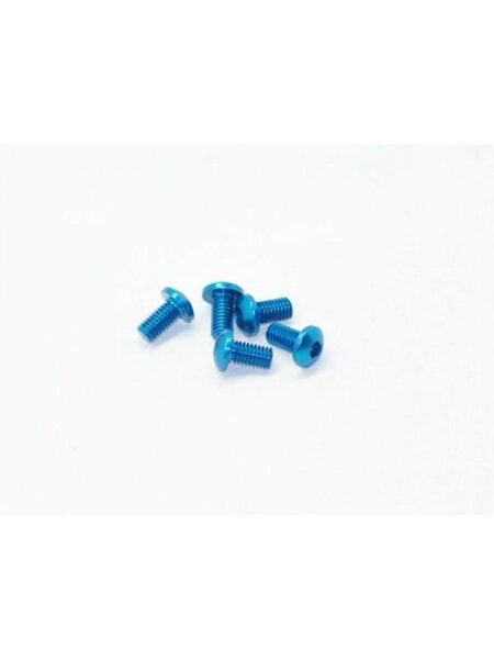 Alu Screw allen roundhead M3x6 Blue (7075) (5)