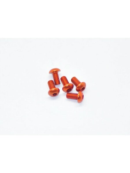 Alu Screw allen roundhead M4x8 Orange (7075) (5)