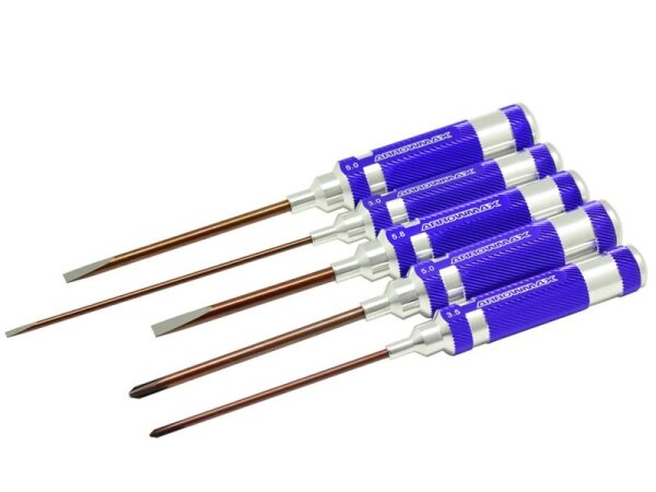 PHILLIPS SCREWDRIVER + FLAT HEAD SCREWDRIVER SET (5)