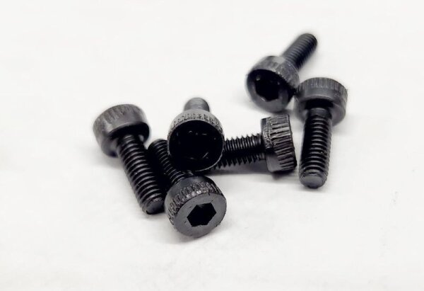 M3 x 8mm Alu Rundkopfschraube schwarz (6)