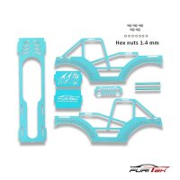 RAPTOR ALU FRAME KIT FOR SCX24 CRAWLERS - BLUE AQUA