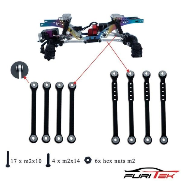 ALU STOCK CLEARANCE LINKS SET FOR FCX24 - BLACK