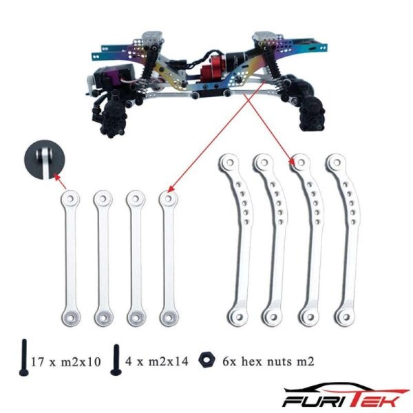 ALU HIGH CLEARANCE LINKS SET FOR FCX24 - WHITE