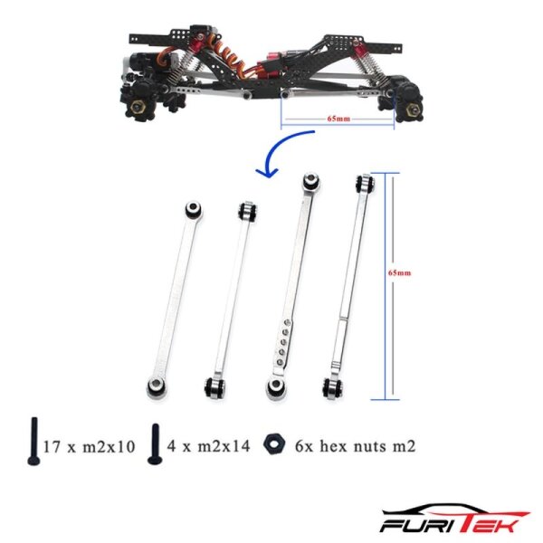CAYMAN REAR XL LINK 65MM - SILVER