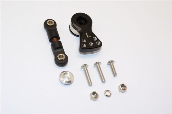 Aluminium Servohorn 25T m. Lenkstange schwarz