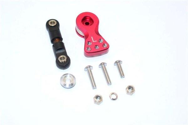 Aluminium Servohorn 25T m. Lenkstange rot