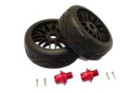 Alu-Sechskantadapter 13mm + Gummireifen auf Felgen