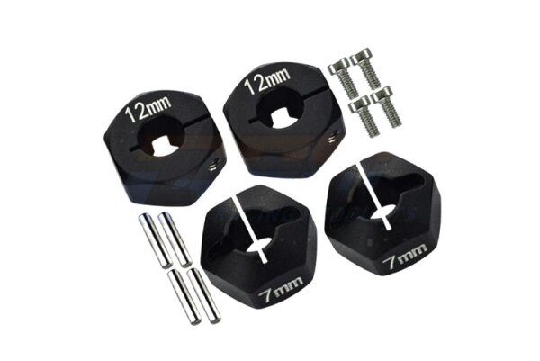 Hex-Adapter 12x7mm schwarz (4 Stk.)