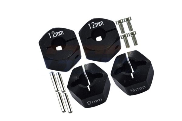 Hex-Adapter 12x9mm schwarz (4 Stk.)