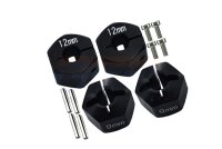 Hex-Adapter 12x9mm schwarz (4 Stk.)