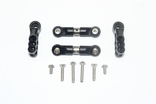 SLVR Aluminium Servohorn mit Spurstangen schwarz (2 Stk.)