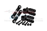 Aluminium Servohorn mit Spurstangen schwarz (2 Stk.)