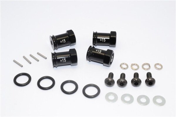 Aluminium Hex Adapter eloxiert +15mm schwarz