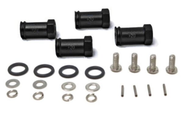 Aluminium Hex Adapter eloxiert +20mm schwarz