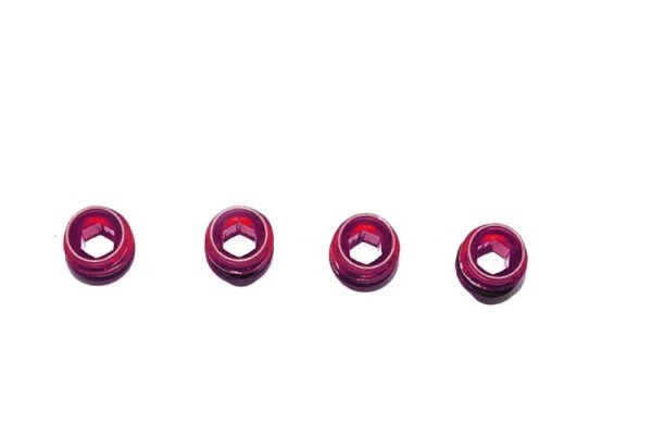 Aluminium Pivotball Muttern eloxiert rot (4 Stk.)