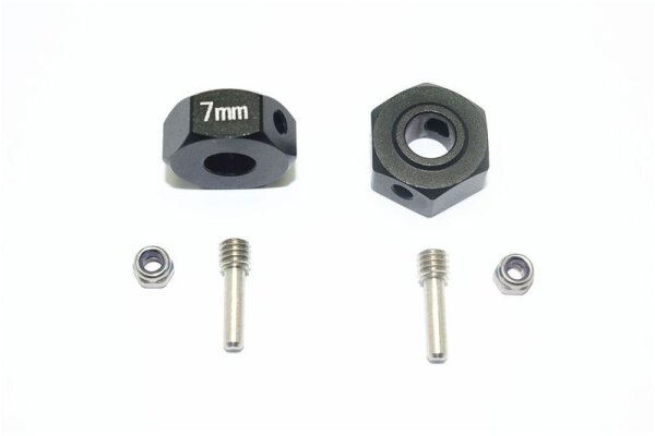Aluminium Hex Adapters 14x7mm schwarz (2 Stk.)