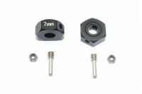 Aluminium Hex Adapters 14x7mm schwarz (2 Stk.)