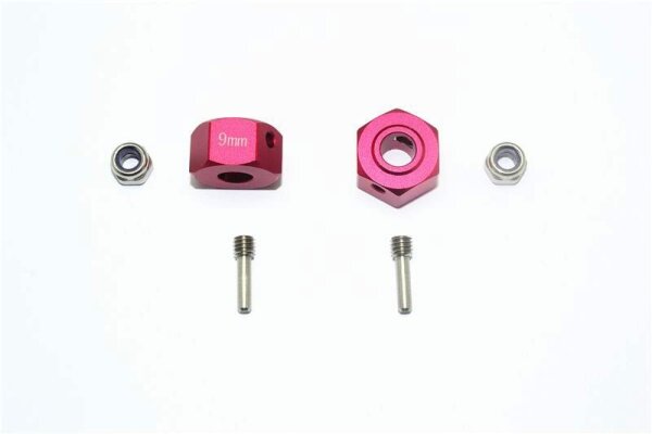 Aluminium Hex Adapters 14x7mm rot (2 Stk.)