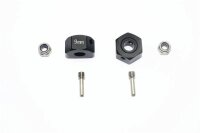 Aluminium Hex Adapters 14x9mm schwarz (2 Stk.)