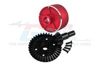 Carbon-Stahl Tellerrad 37Z/Ritzel 13Z m. Alu-Diffgehäuse rot