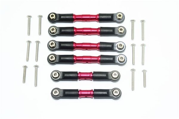 Aluminium Spurstangen-Set m. Kugelpfannen rot (6 Stk.)