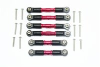 Aluminium Spurstangen-Set m. Kugelpfannen rot (6 Stk.)